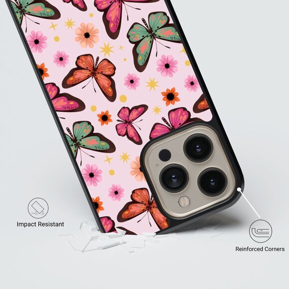 Butterfly Phone Case iPhone 16 Pro, 15 Pro, 14, Samsung Galaxy S25 Google Pixel - Picture 4 of 7